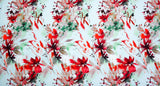 Bamboo Viscose Blend Stretch Woven Fabric – Tossed Watercolour Floral Print - 7068/6855