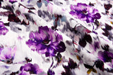 Bamboo Viscose Blend Stretch Woven Fabric – Blurred Watercolour Floral Print- 7068/8977