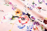 Bamboo Viscose Blend Stretch Woven Fabric – Watercolour Chintz Floral Print- 7068/0196