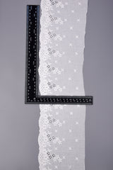 Scattered Floral Cotton Eyelet Embroidery Trim - 3