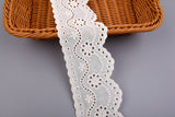 Double-Edged Scalloped Cotton Eyelet Trim – Wavy Floral Vine – 7