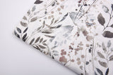 100% Pure Linen Stonewashed Ashen Garden Print Fabric -20816
