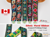 35 mm Ethnic Floral Woven Webbing Trim