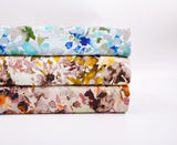 23 Momme Stretch Bamboo Silk Blend Fabric – Poppy Meadow Floral Print - 7247