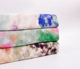 23 Momme Stretch Bamboo Silk Blend Fabric – Watercolor Tie-Dye Print - 7247