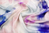 23 Momme Stretch Bamboo Silk Blend Fabric – Watercolor Tie-Dye Print - 7247