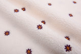 Embroidered Plush Sherpa Fleece Fabric -8055