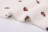 Embroidered Plush Sherpa Fleece Fabric -8055