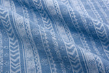 12oz Washed Denim Jacquard Fabric, Combed & Mercerized Cotton Vintage Bohemian