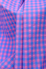 Premium Medium Seersucker Gingham Check Fabric – 8152