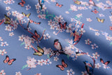 100% Cotton Loom Line+ Cherry Blossom & Kingfisher Print Fabric – 1600