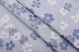 Silk Blend Midnight Daisy Meadow Brocade Jacquard Floral Textured Couture Fabric