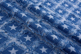 11 oz Washed Denim Jacquard Galaxy Stars Fabric – Combed & Mercerized – 7424