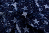 11 oz Washed Denim Jacquard Galaxy Stars Fabric – Combed & Mercerized – 7424