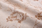 Sandstone Bloom Linen Cotton Embroidered Fabric – Artisan Floral Embroidery Natural Fabric