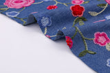 Tissu brodé en denim chambray pour serviette