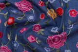 Tissu brodé en denim chambray pour serviette
