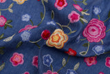Tissu brodé en denim chambray pour serviette