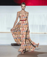 Abstract Arcadia Chiffon Georgette Digital Print Fabric - #084 - G.k Fashion Fabrics chiffon