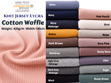 All Colors Pack Swatches Part 3 - G.k Fashion Fabrics Knit cotton spandex Waffle jersey / cotton spandex waffle jersey fabric / 95/cotton 5/spandex Oeko-Tex cotton fabric Sewing project / 10x10 cm/ All Colors Swatches Pack