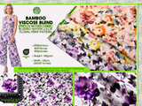 Bamboo Viscose Blend Stretch Woven Fabric – Blurred Watercolour Floral Print- 7068/8977 - G.k Fashion Fabrics