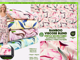 Bamboo Viscose Blend Stretch Woven Fabric – Illustrated Graphic Abstract Print- 7068/2880 - G.k Fashion Fabrics