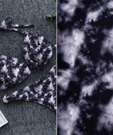 Black Marble Print Nylon Swimwear Fabric -WTH1268A - G.k Fashion Fabrics