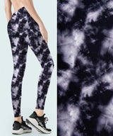 Black Marble Print Nylon Swimwear Fabric -WTH1268A - G.k Fashion Fabrics swimwear