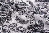 Black/White Paisley Chiffon Georgette Digital Print Fabric - #202 - G.k Fashion Fabrics chiffon