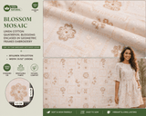 Blossom Mosaic Linen Cotton Sequin Embroidered Fabric – Artisan Floral Embroidery Natural Fabric - G.k Fashion Fabrics