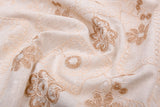 Blossom Mosaic Linen Cotton Sequin Embroidered Fabric – Artisan Floral Embroidery Natural Fabric - G.k Fashion Fabrics