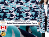 Boiled Wool Jacquard Melton Military Mint Design Fabric - G.k Fashion Fabrics