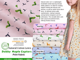 Cotton Lawn Dobby Maple Copters Print Fabric - G.k Fashion Fabrics