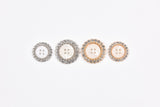 Crystal Rim Pearl Buttons- 44 - G.k Fashion Fabrics