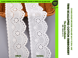 Double-Edged Scalloped Cotton Eyelet Trim – Wavy Floral Vine – 7 - G.k Fashion Fabrics