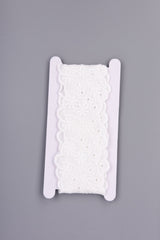 Feather & Floral Cotton Eyelet Trim – Double Scalloped – 10 - G.k Fashion Fabrics
