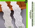 Feather & Floral Cotton Eyelet Trim – Double Scalloped – 10 - G.k Fashion Fabrics
