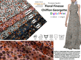 Floral Finesse Chiffon Georgette Digital Print Fabric - #259 - G.k Fashion Fabrics chiffon
