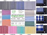 All Colors Pack Swatches Part 2 - G.k Fashion Fabrics Gingham Checks Washed Cotton Fabric - GK 6599 / 10x10 cm/ All Colors Swatches Pack swatch