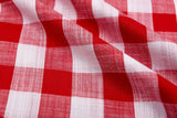 Gingham Checks Washed Linen Viscose Fabric - GK 6600 - G.k Fashion Fabrics