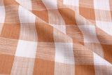 Gingham Checks Washed Linen Viscose Fabric - GK 6600 - G.k Fashion Fabrics