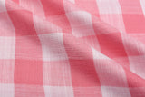 Gingham Checks Washed Linen Viscose Fabric - GK 6600 - G.k Fashion Fabrics