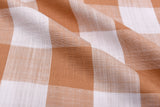 Gingham Checks Washed Linen Viscose Fabric - GK 6600 - G.k Fashion Fabrics