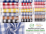 Gingham Checks Washed Linen Viscose Fabric - GK 6600 - G.k Fashion Fabrics