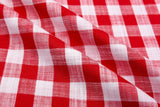 Gingham Checks Washed Linen Viscose Fabric - GK 6600 - G.k Fashion Fabrics