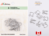 Hooks & Eyes - Steel (Big) - 4 Pack - G.k Fashion Fabrics