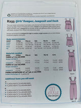 Girls Romper, Jumpsuit and Sash - K233 - G.k Fashion Fabrics