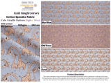 Knit Cotton Spandex Jersey Cute Giraffe Digital Print Fabric - 5067 - G.k Fashion Fabrics