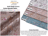 Knit Cotton Spandex Jersey Field Flowers Digital Print Fabric - 5034 - G.k Fashion Fabrics
