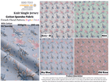 Knit Cotton Spandex Jersey French Floral Digital Print Fabric - 5064 - G.k Fashion Fabrics